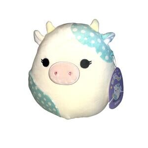 NWT Squishmallow Kellytoy 8" Belana The Cow Daisy Flowers Easter Plush Toy 2023